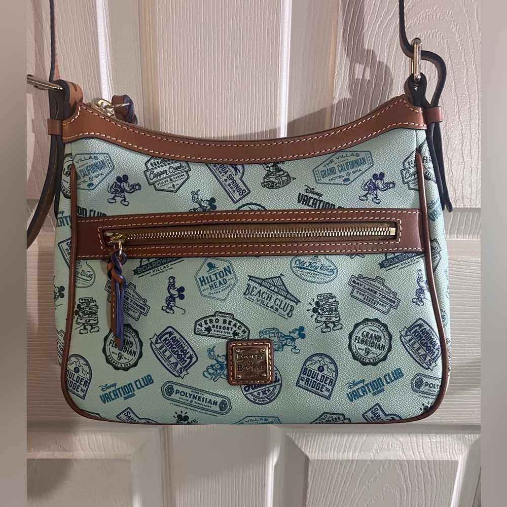 Dooney & Bourke Light Blue Disney Patch Travel Crossbody Bag